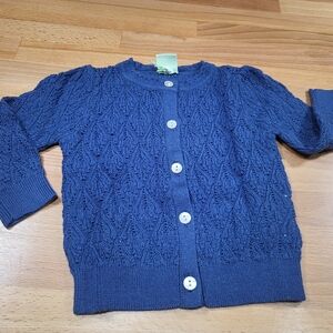 Nwt Baby Girls Size 6 Months FUB pointelle & Lace Cardigan Sweater 100% Wool